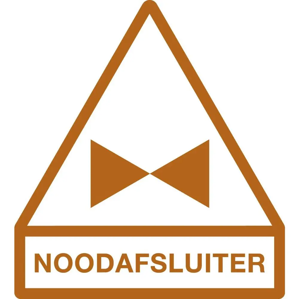 Sticker Noodafsluiter 10cm bruin NL