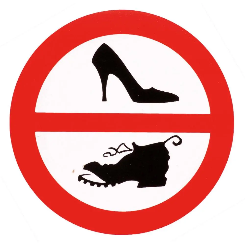 Sticker Schoenen verboden 10cm