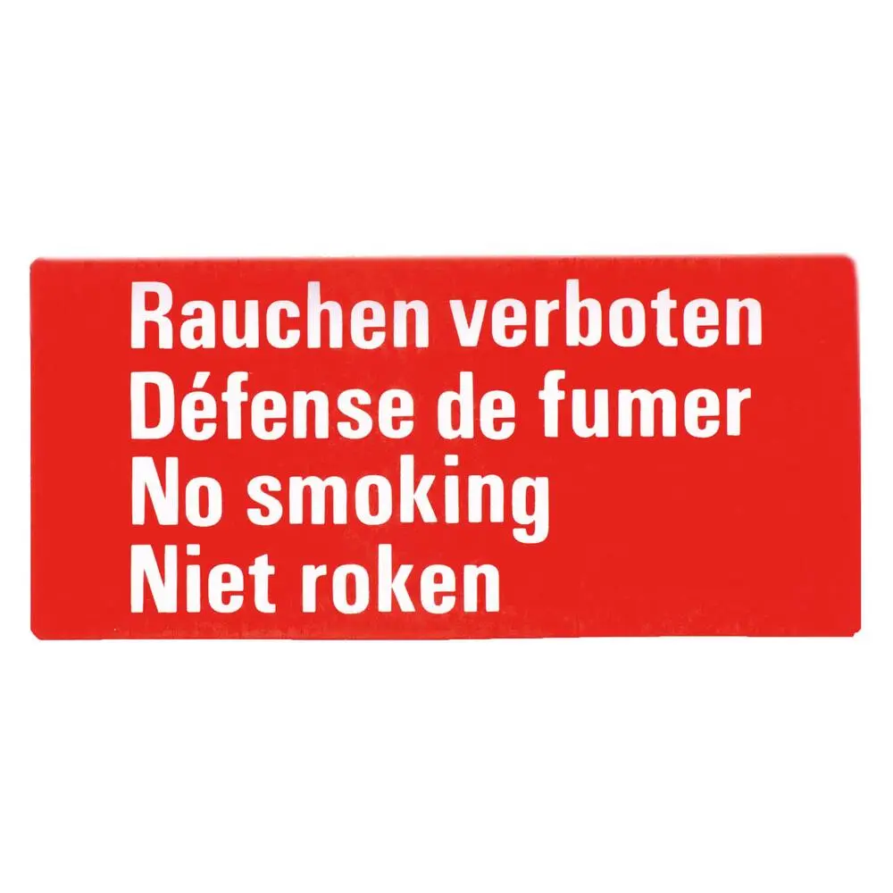 Sticker Verboden roken 4 talen 15x7cm