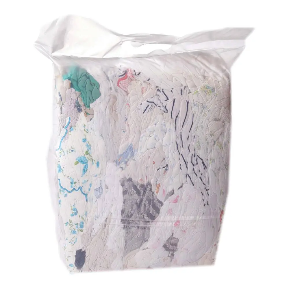 Poetslappen witte tricot, gekleurd randje 10Kg / zak