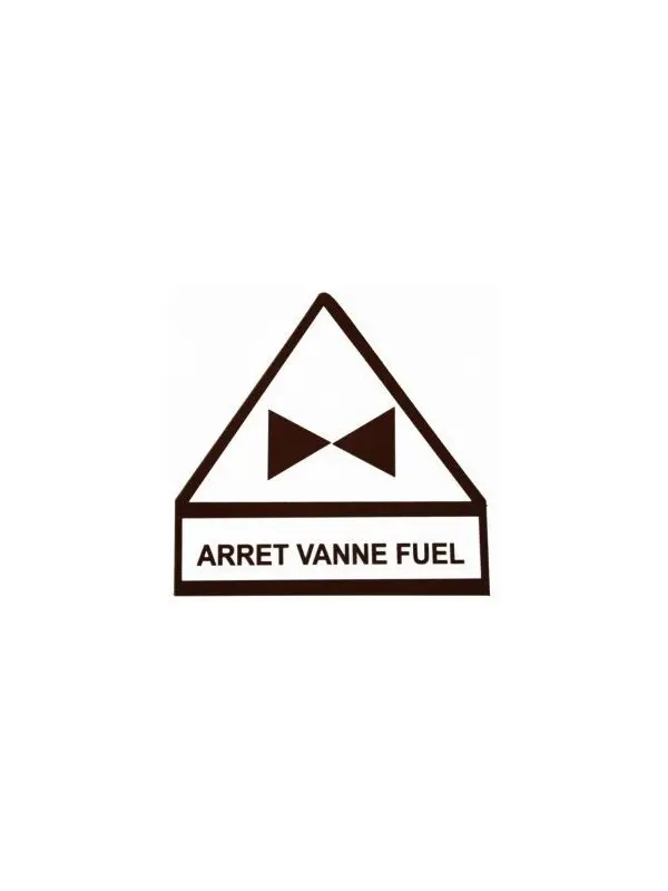 Sticker Noodafsluiter Arret Vanne Fuel 10cm FR