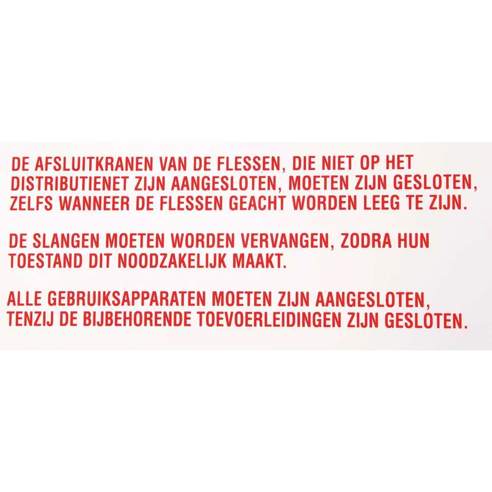 Sticker Vloeibaar Gas instructies 20x10cm