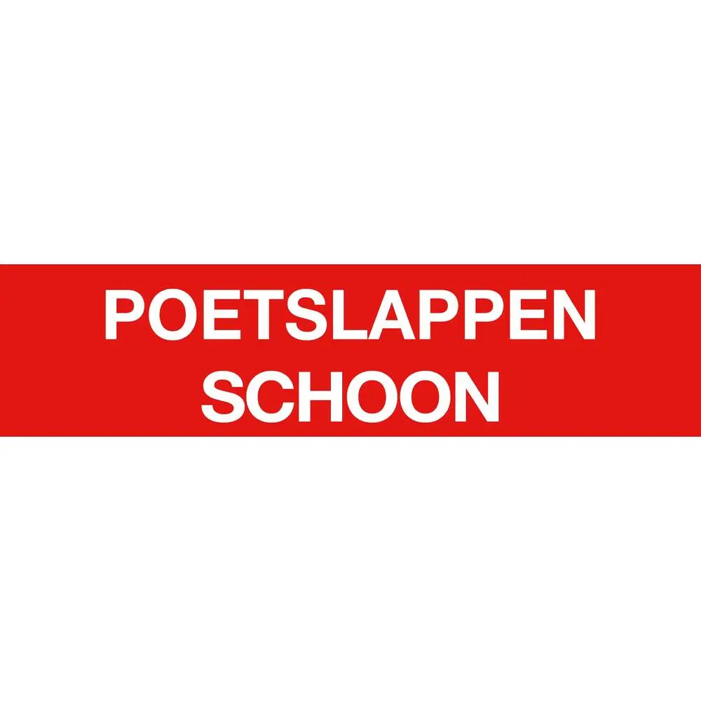 Sticker Poetslappen schoon 17x4