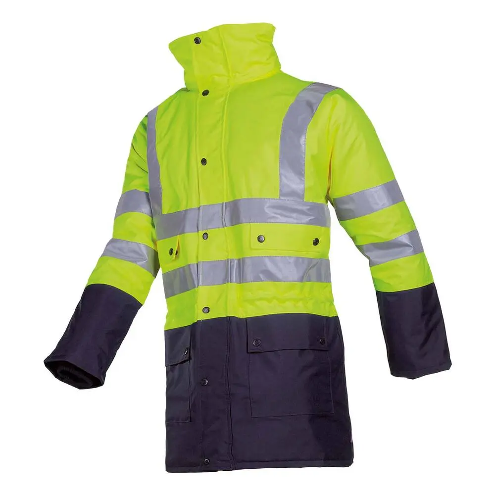 Winter-regen Parka stormflash signalisatie Fluo Geel/Blauw