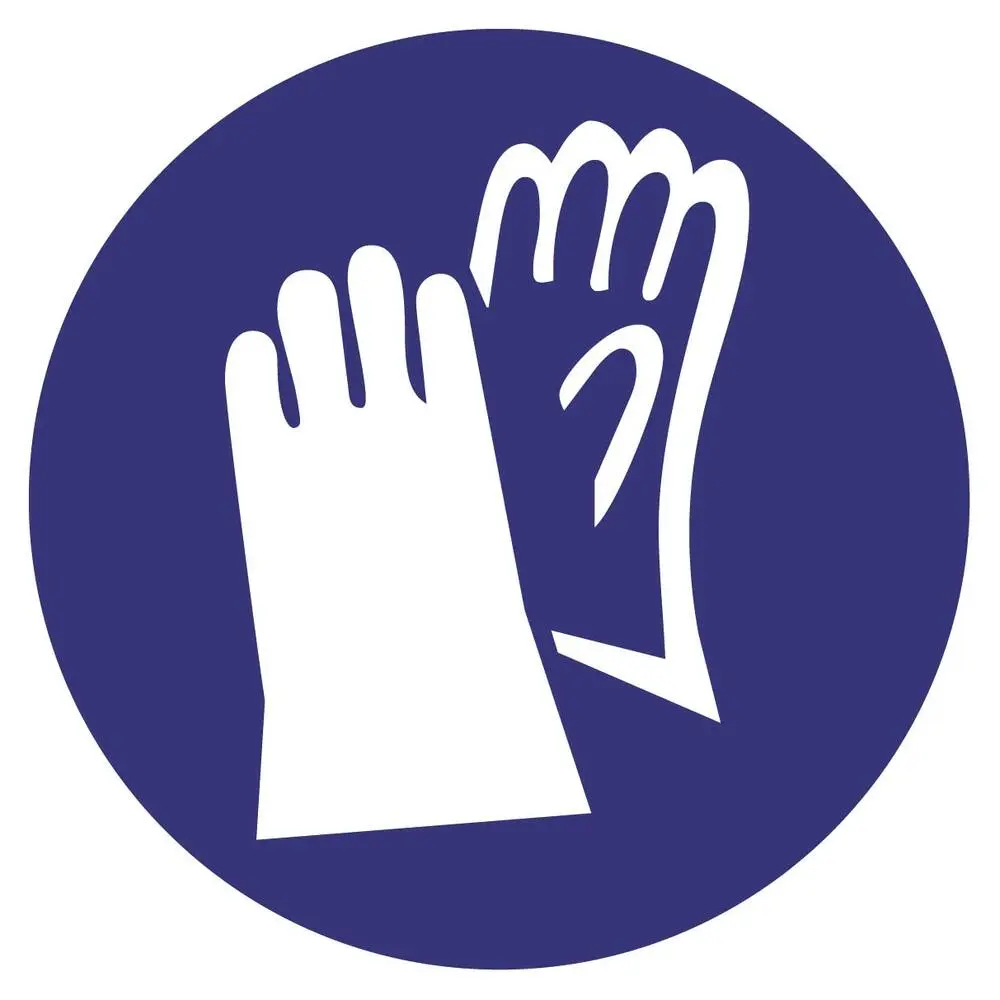 Sticker Werkhandschoenen verplicht 20cm