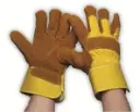 Handschoen type WORKER Winter Oranje, rundspitleer, kap 7cm M10