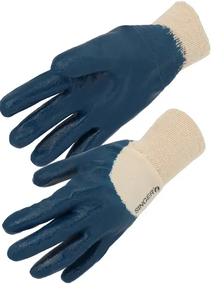 SINGER Handschoen Nitril open rug (blauw)