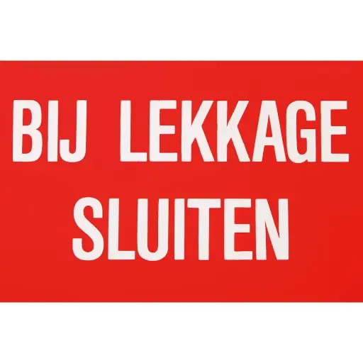 [10.56.550] STICKER BIJ LEKKAGE SLUITEN