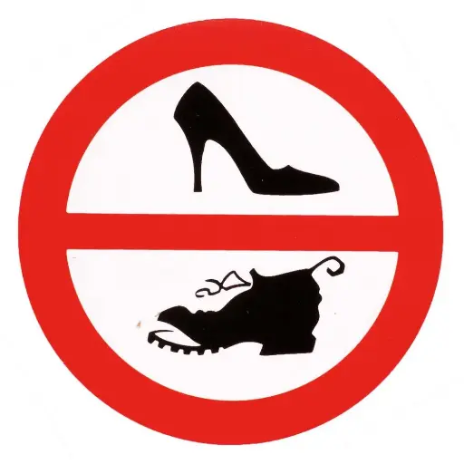 [10.56.605] Sticker Schoenen verboden 10cm