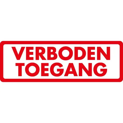 [10.56.205] Sticker Toegang Verboden, tekst NL 15x5cm