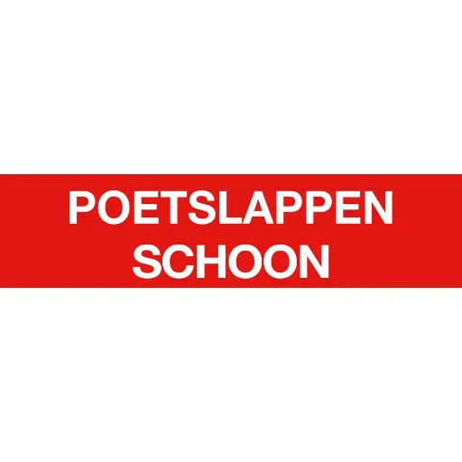 [10.57.219] Sticker Poetslappen schoon 17x4