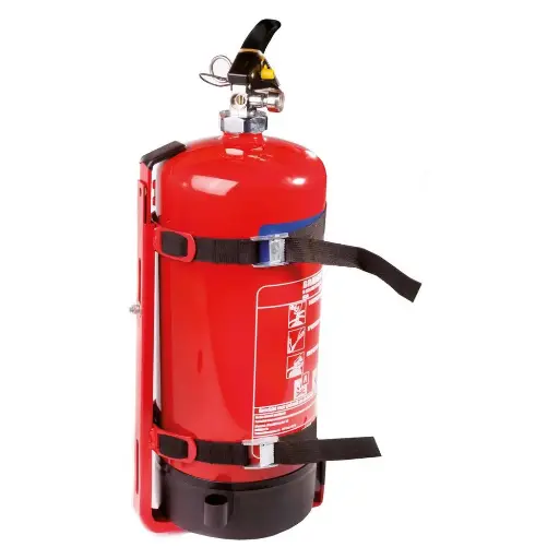 [10.55.297] Ophang-wand-beugel Zwaar + spanband verstelbaar brandblusser 6 en - 9 kg poeder