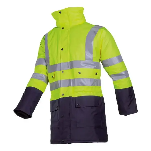 Winter-regen Parka stormflash signalisatie Fluo Geel/Blauw
