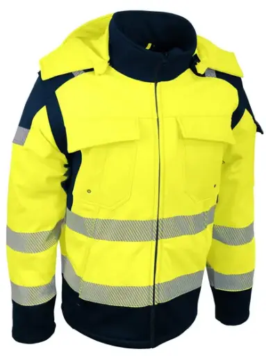 Soft Shell jas afneembare kap en mouwen Fluo Geel