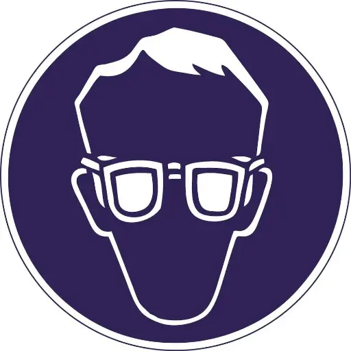 [10.59.022] Sticker Oogbescherming bril dragen 20cm